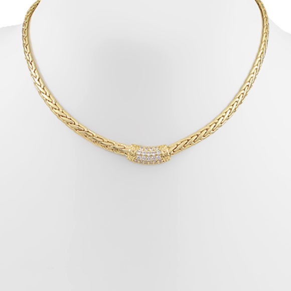 CZ Charm & Solid Cable Chain Necklace - Picture 1 of 1
